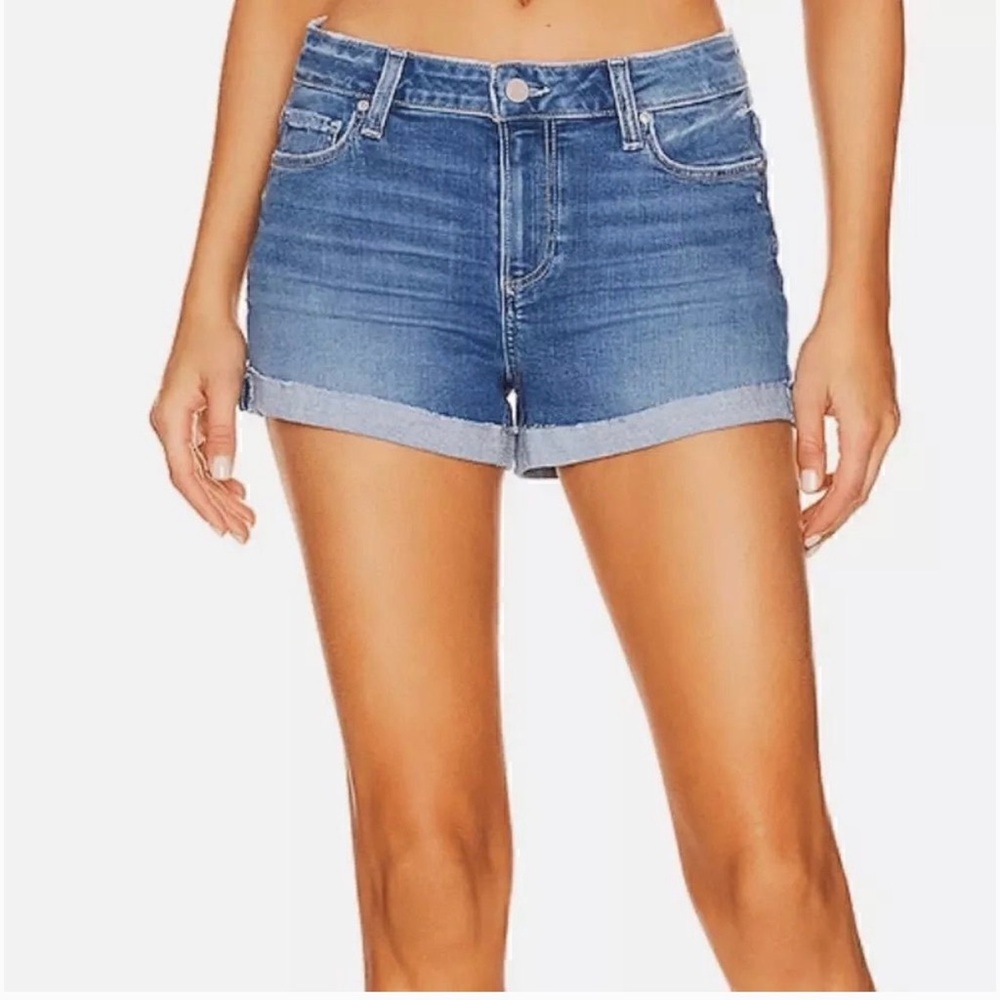 PAIGE Jimmy Jimmy Denim Cuffed Cutoff Jean Shorts 27